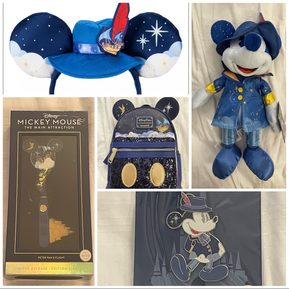 Disney Mickey Main Attraction‎ Peter Pan 6/12 2022 Loungefly Pin Ears Key Plush